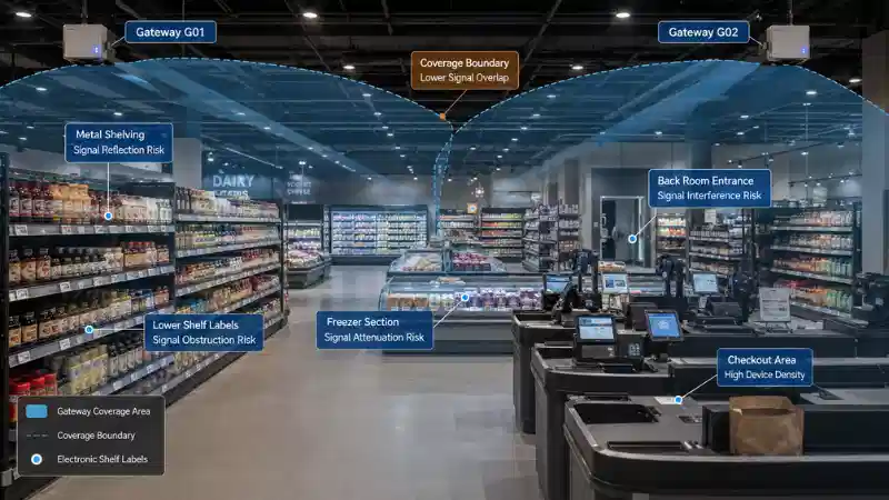 Electronic Shelf Label Gateway Placering: En RF Site Survey Guide for Retail Stores