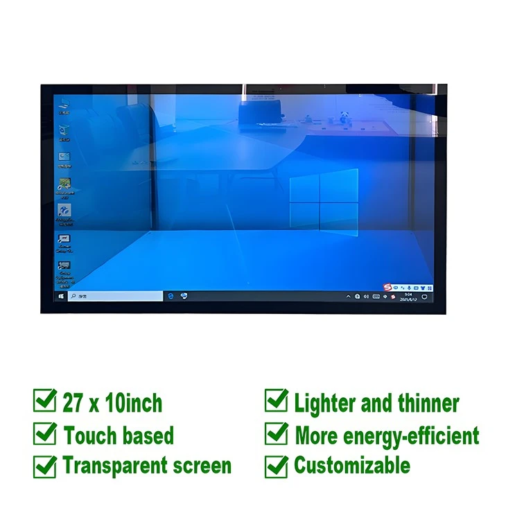27x10 transparent pekskärm
